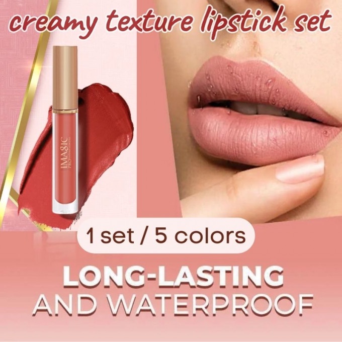 Creamy Waterproof Lip gloss ( 1 set / 5 colors)