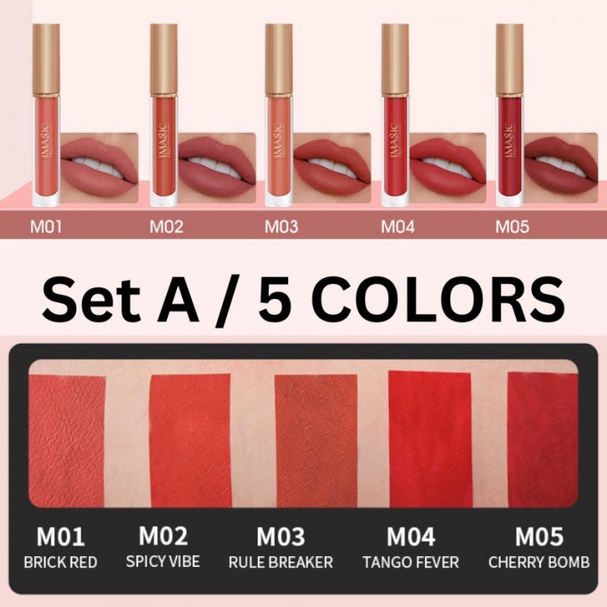 Creamy Waterproof Lip gloss ( 1 set / 5 colors)