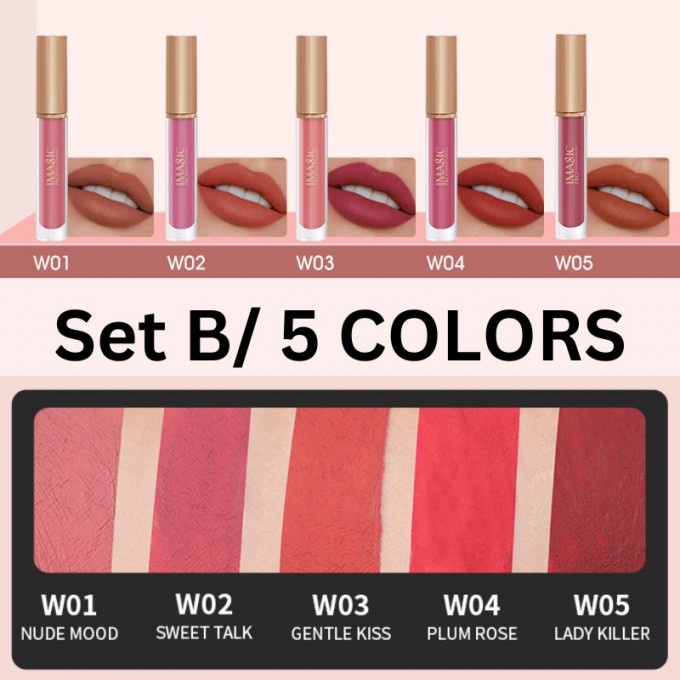 Creamy Waterproof Lip gloss ( 1 set / 5 colors)