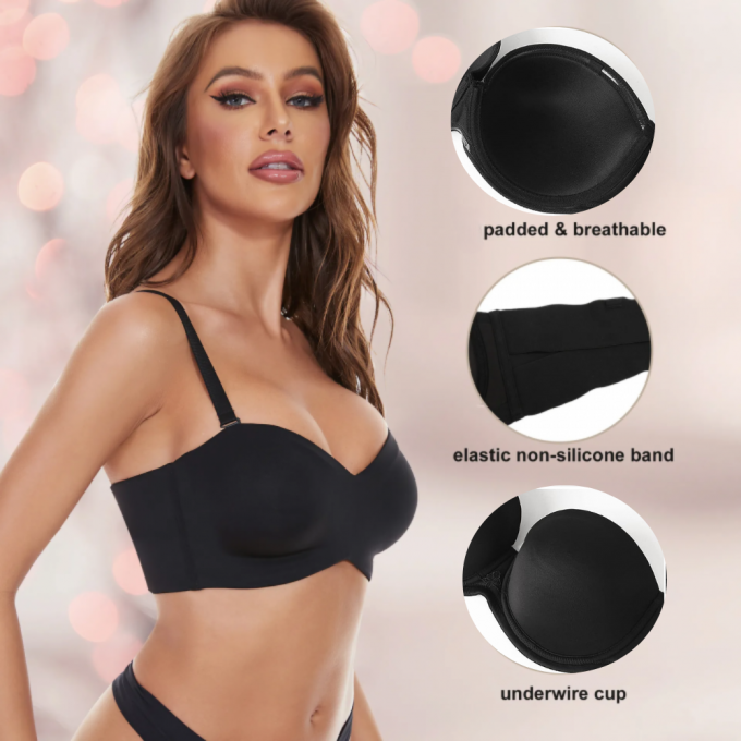 CFull Support Non-Slip Convertible Bandeau Bra