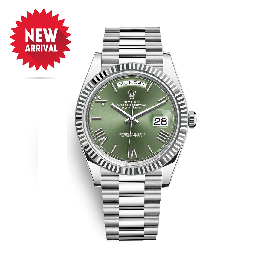 ROLEX DAY DATE SILVER GREEN swiss replica 
