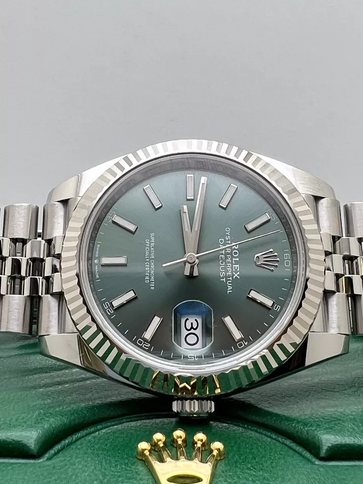 ROLEX DAY DATE SILVER GREEN swiss replica 