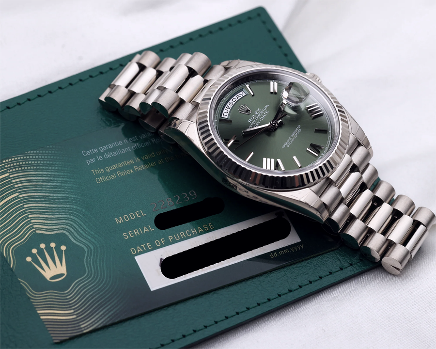ROLEX DAY DATE SILVER GREEN swiss replica 