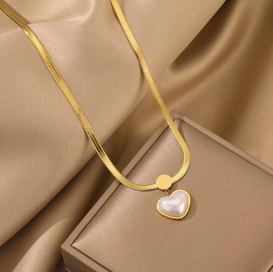 stainless steel necklace with a wide, chic snake chain has arrived