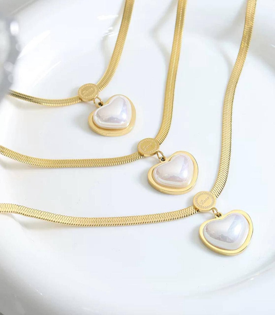 stainless steel necklace with a wide, chic snake chain has arrived