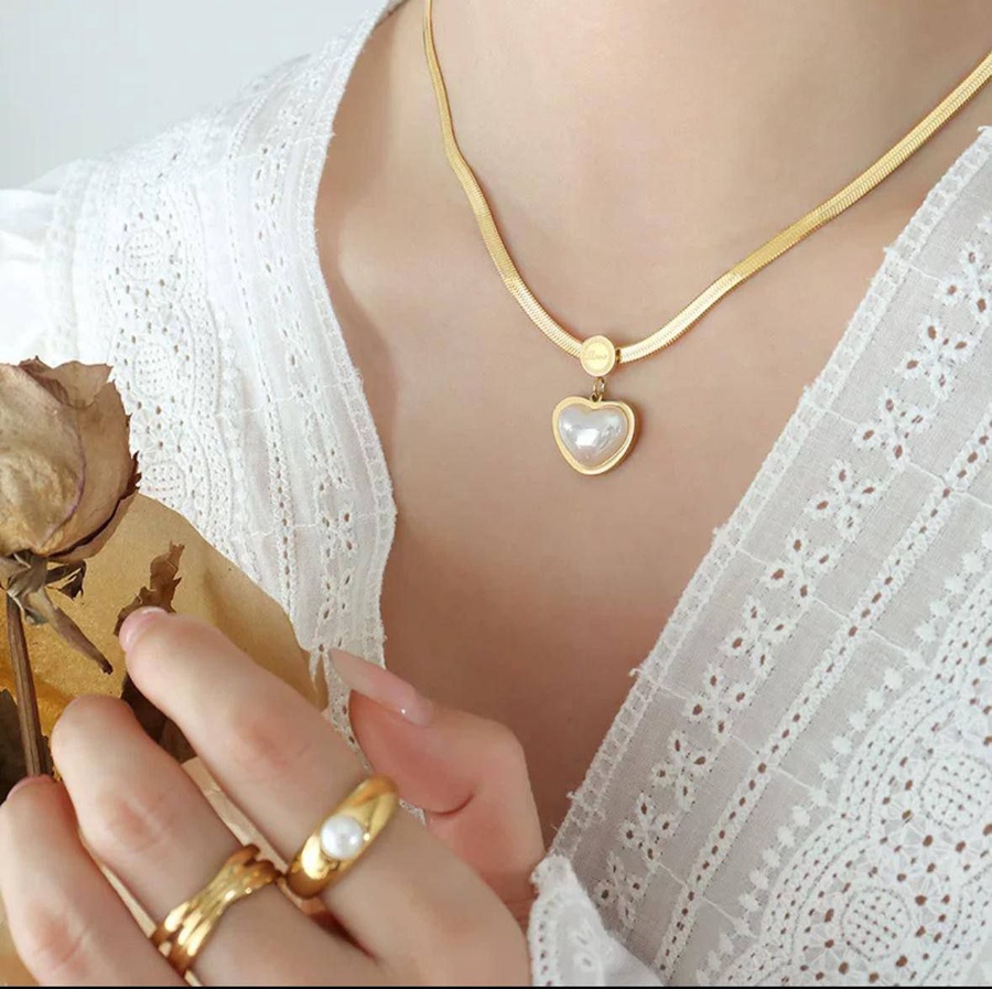 stainless steel necklace with a wide, chic snake chain has arrived