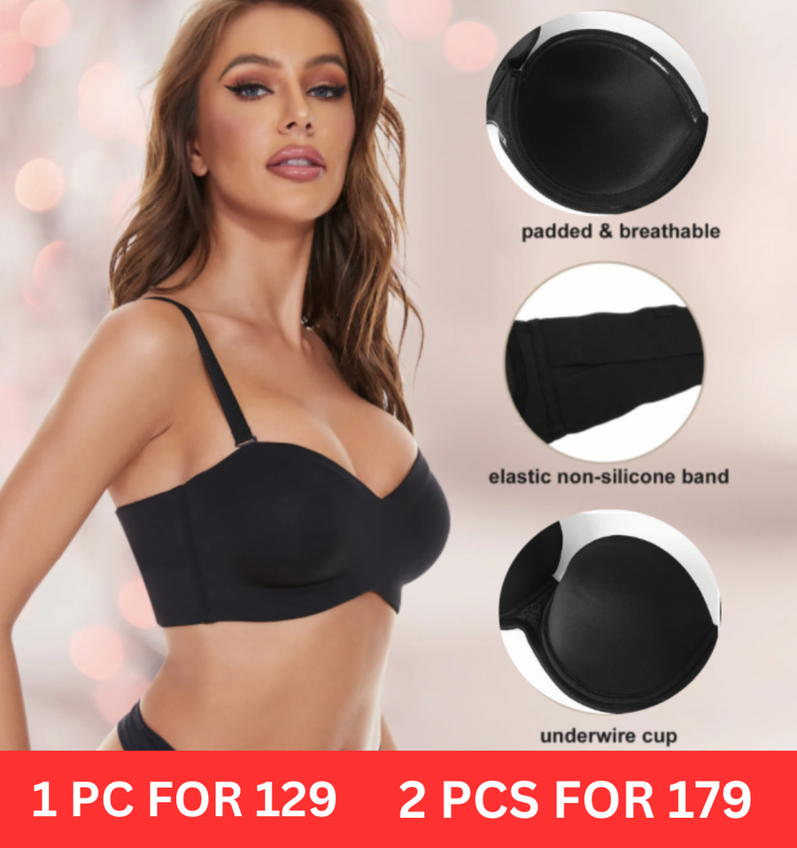 Full Support Non-Slip Convertible Bandeau Bra