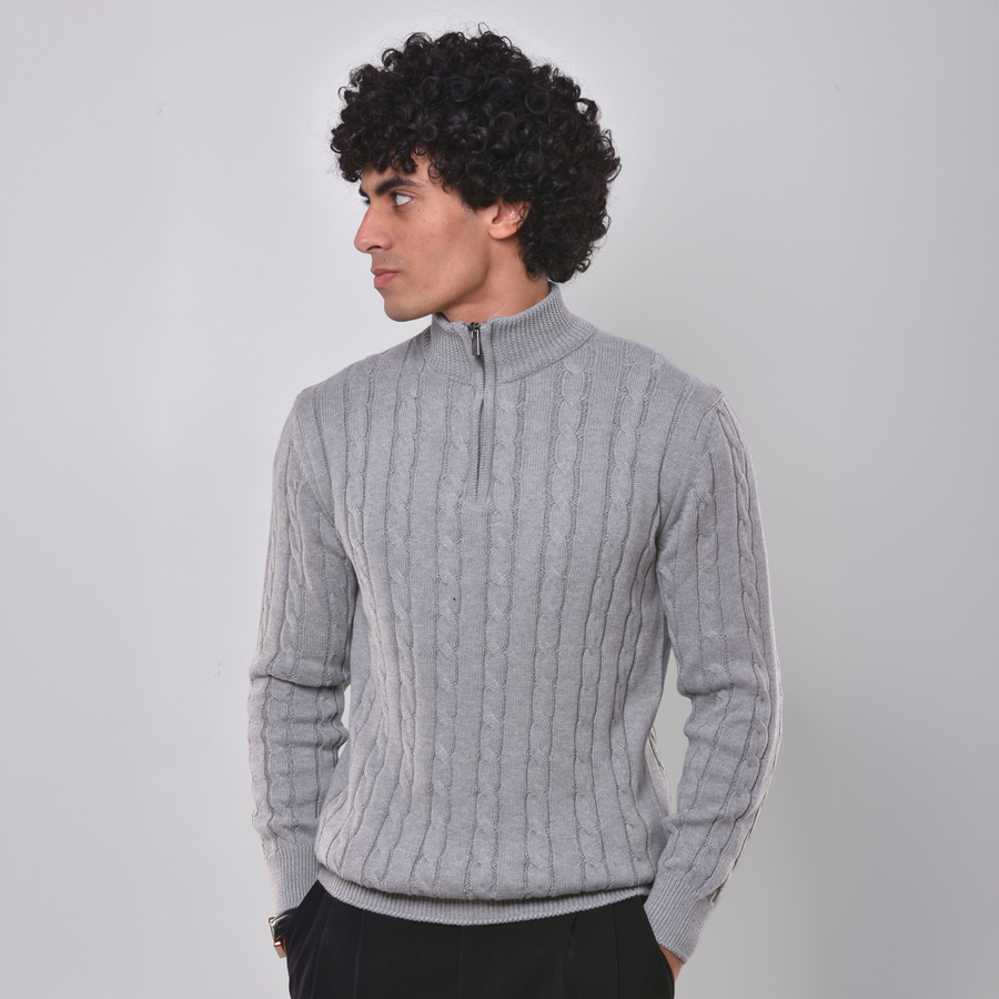 Cable Knit Half-Zip Pullover