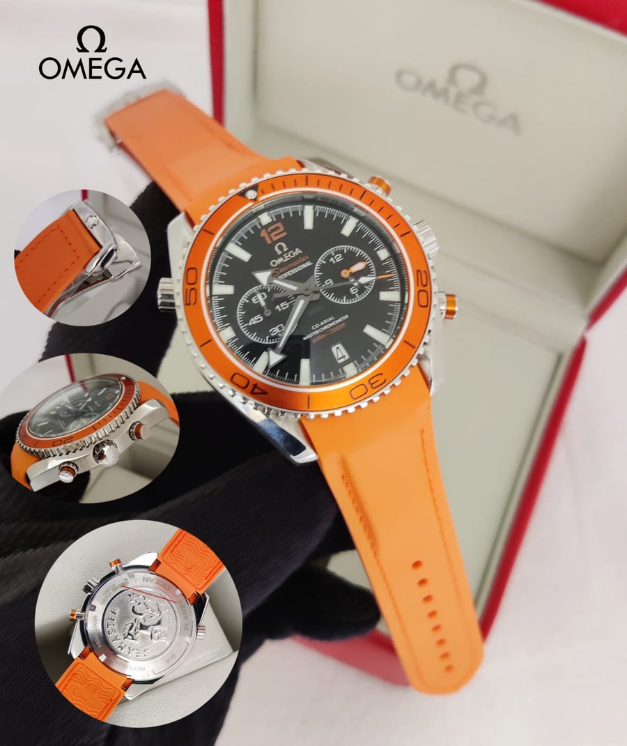 Omega Planet Ocean Chronograph Mens Watch Orange  