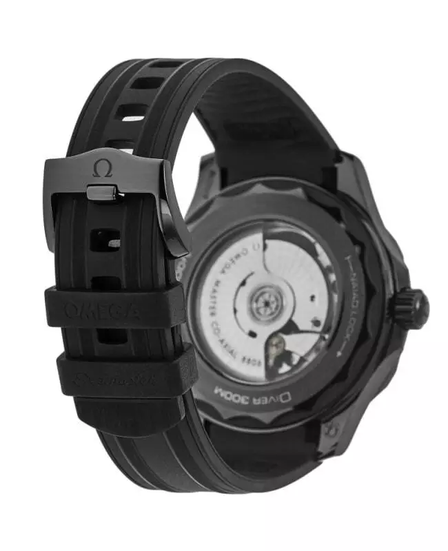 Seamaster Diver 300M 43.5 mm, black ceramic on rubber strapHi copy