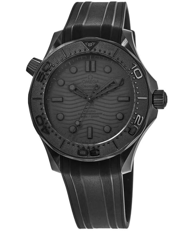 Seamaster Diver 300M 43.5 mm, black ceramic on rubber strapHi copy