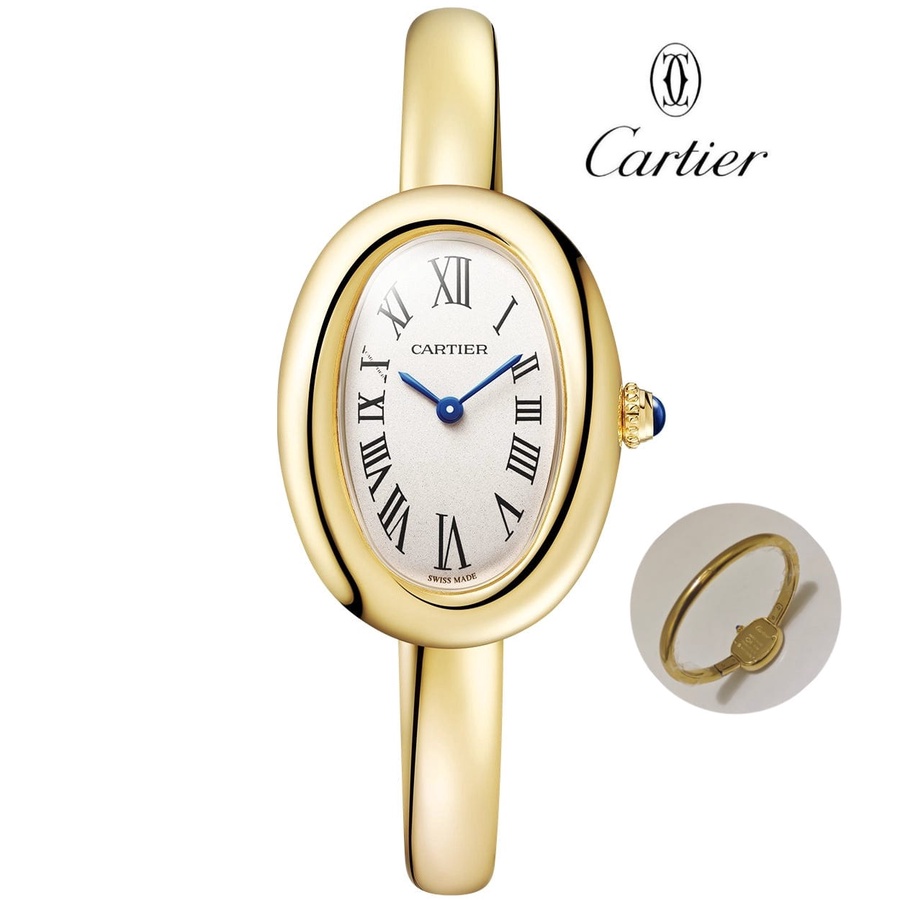 Cartier Baignoire Rose Gold White Roman Dial 16mm