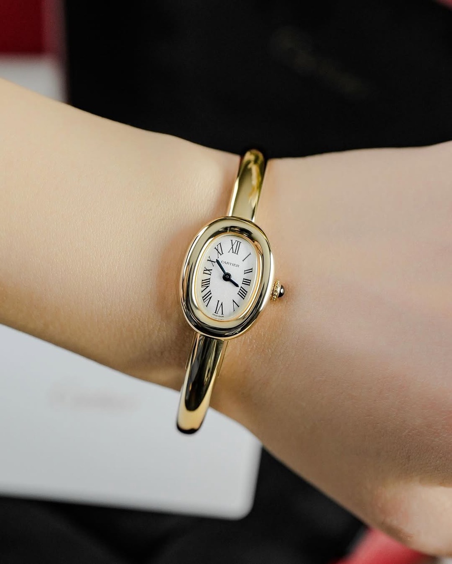 Cartier Baignoire Rose Gold White Roman Dial 16mm
