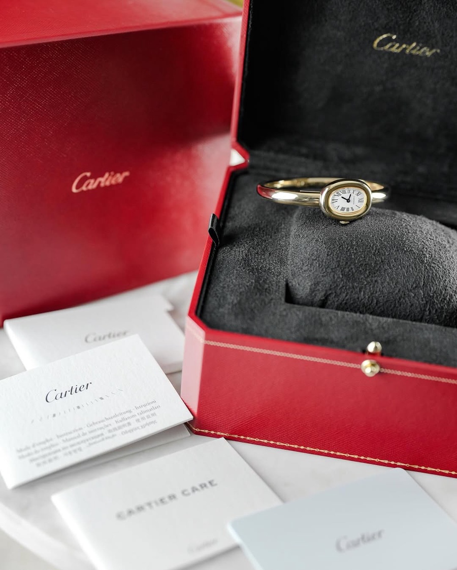 Cartier Baignoire Rose Gold White Roman Dial 16mm