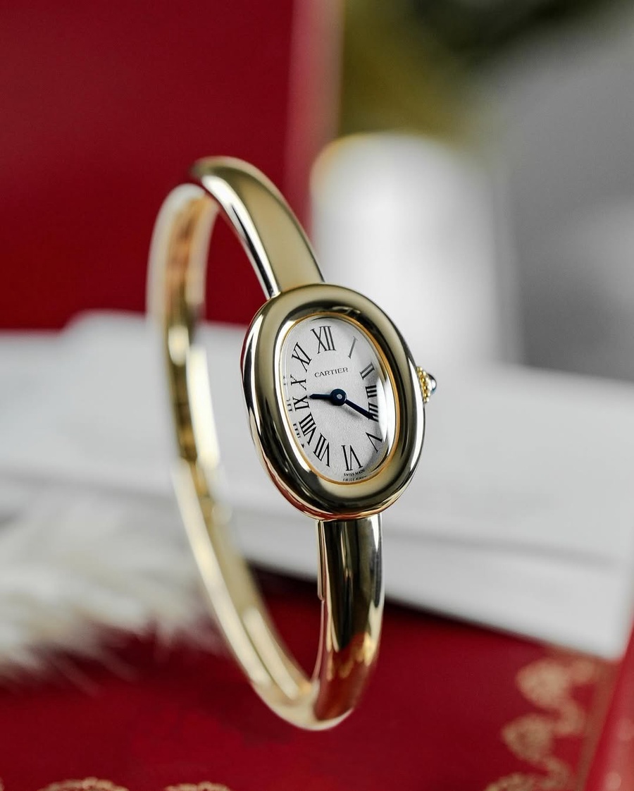 Cartier Baignoire Rose Gold White Roman Dial 16mm