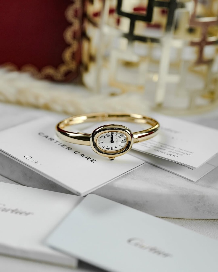 Cartier Baignoire Rose Gold White Roman Dial 16mm