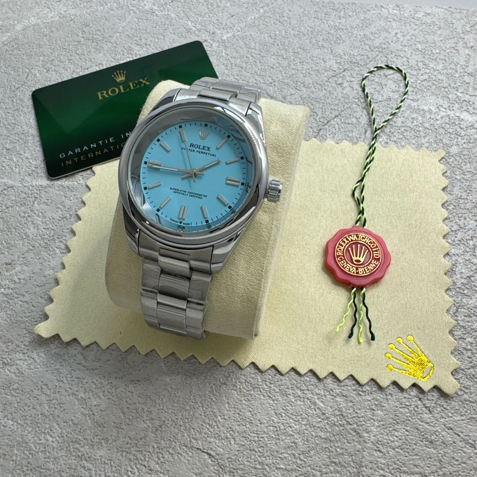 ساعة  Rolex Oyster Perpetual - light blue  ماستر درجة اولي