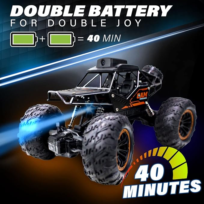 🔋 بطارية قوية.. وسرعة تبهرك
بطارية ليثيوم سعتها 500mAH بتديك من 20 لـ 25 دقيقة تشغيل، وسرعتها توصل لـ 20 كم/ساعة مع موتورين تقال. يعني سباق نار ومتعة مفيهاش فاصل.