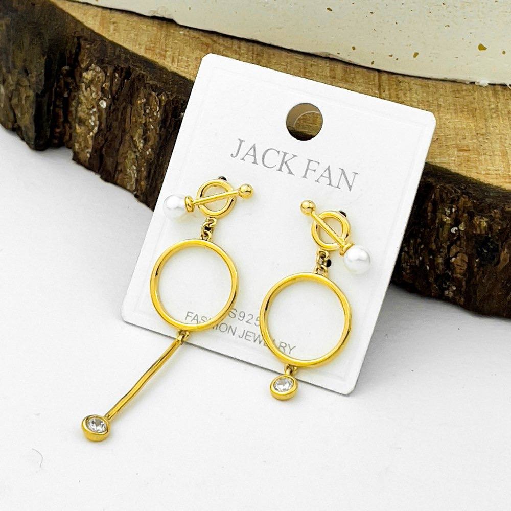 Asymmetry Ring Drop Earrings – Silver 925