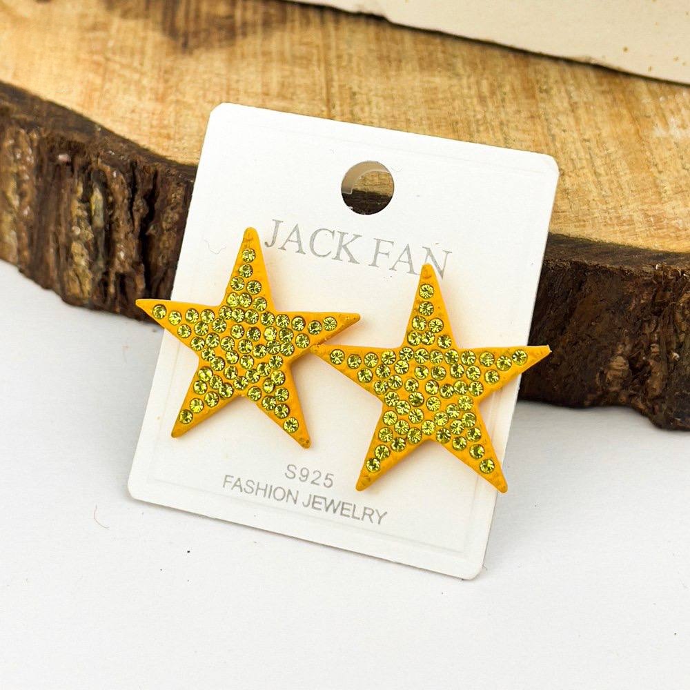 Starfish Spark Earrings – Silver 925 Lemon Crystals