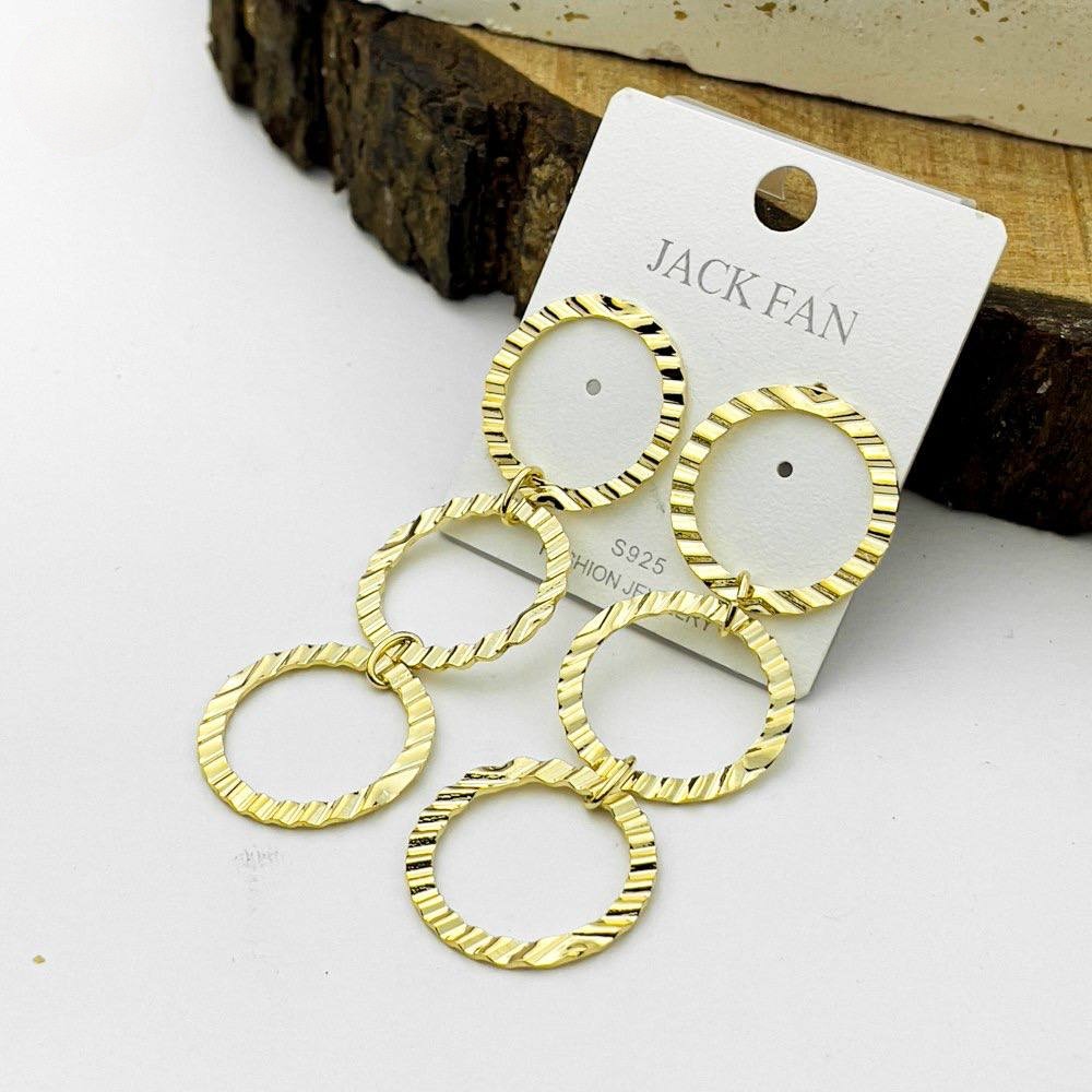 Linked Triple Hoop Earrings – Silver 925