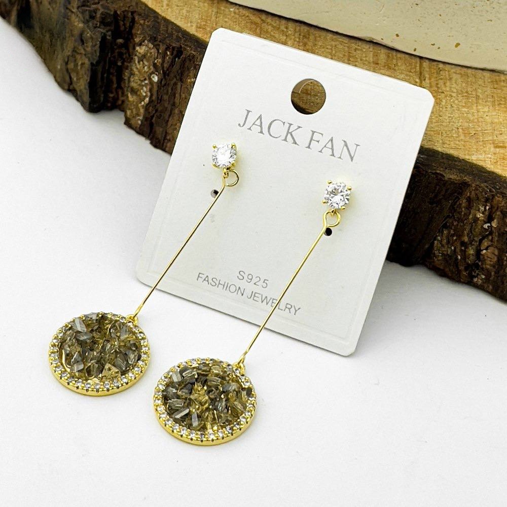 Eternal Circle Dark Spark Earrings – Silver 925 with Zircon