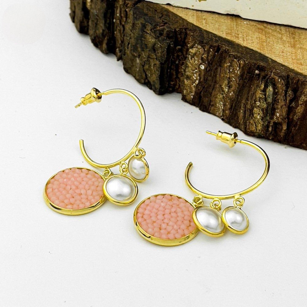 Blossom Trio Circle Earrings – Silver 925 with Platinum Finish