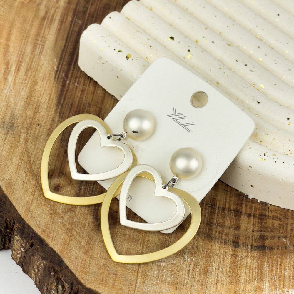 Eternal Twin Heart Earrings – Silver 925 with Platinum Finish