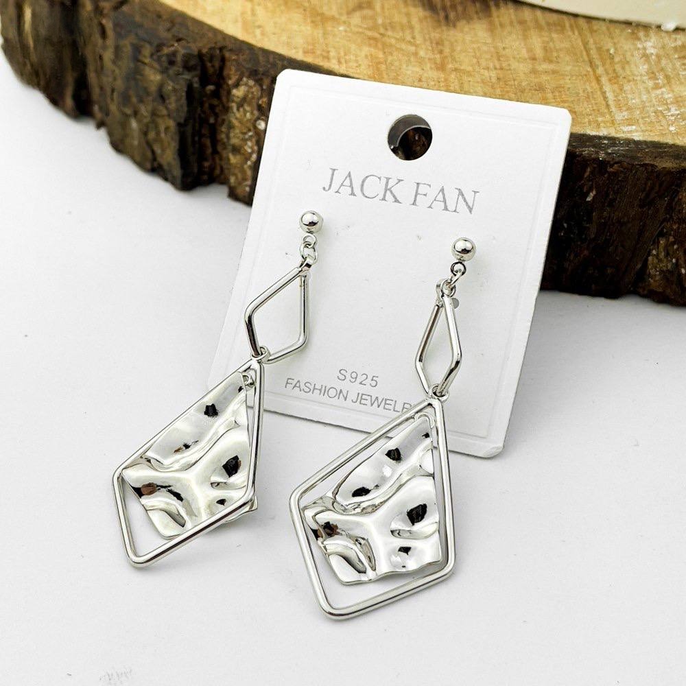 Radiant Diamond Duo Earrings – Silver 925 with Platinum Finish