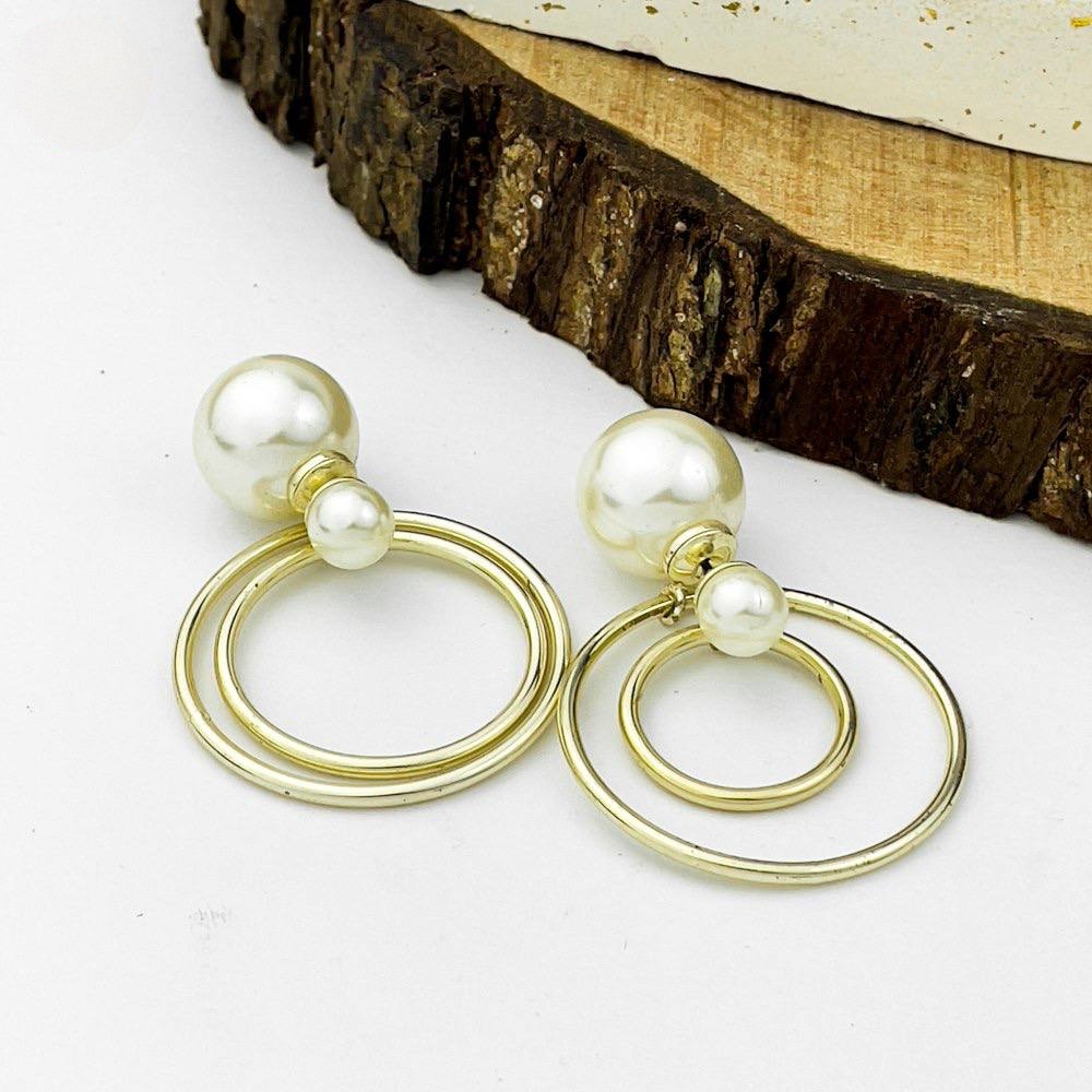 Luminous Dual Circle Earrings – Gold-Plated Silver 925