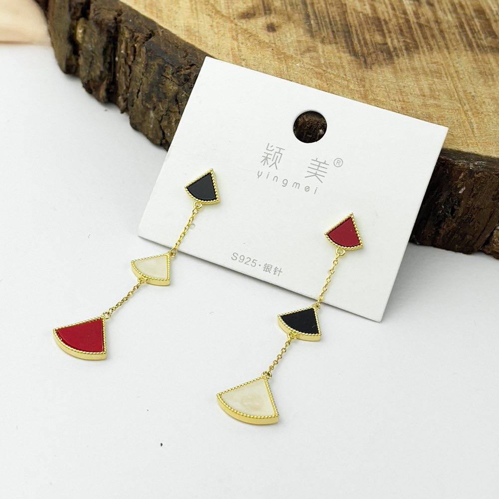 Watermelon Slice Charm Earrings – Triple Drop
