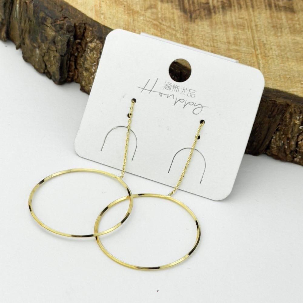 Golden Double Hoop Earrings – Silver 925