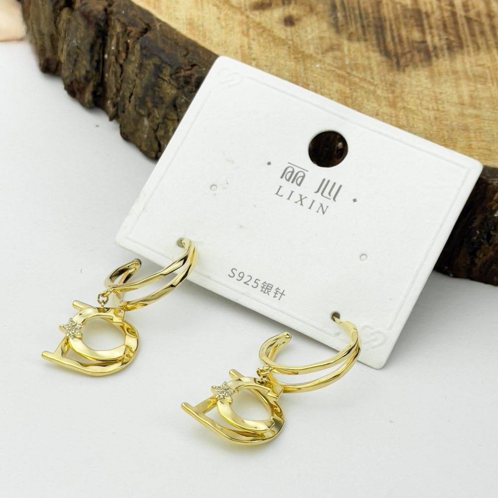 DC Monogram Earrings – Silver 925 with Gold Plating