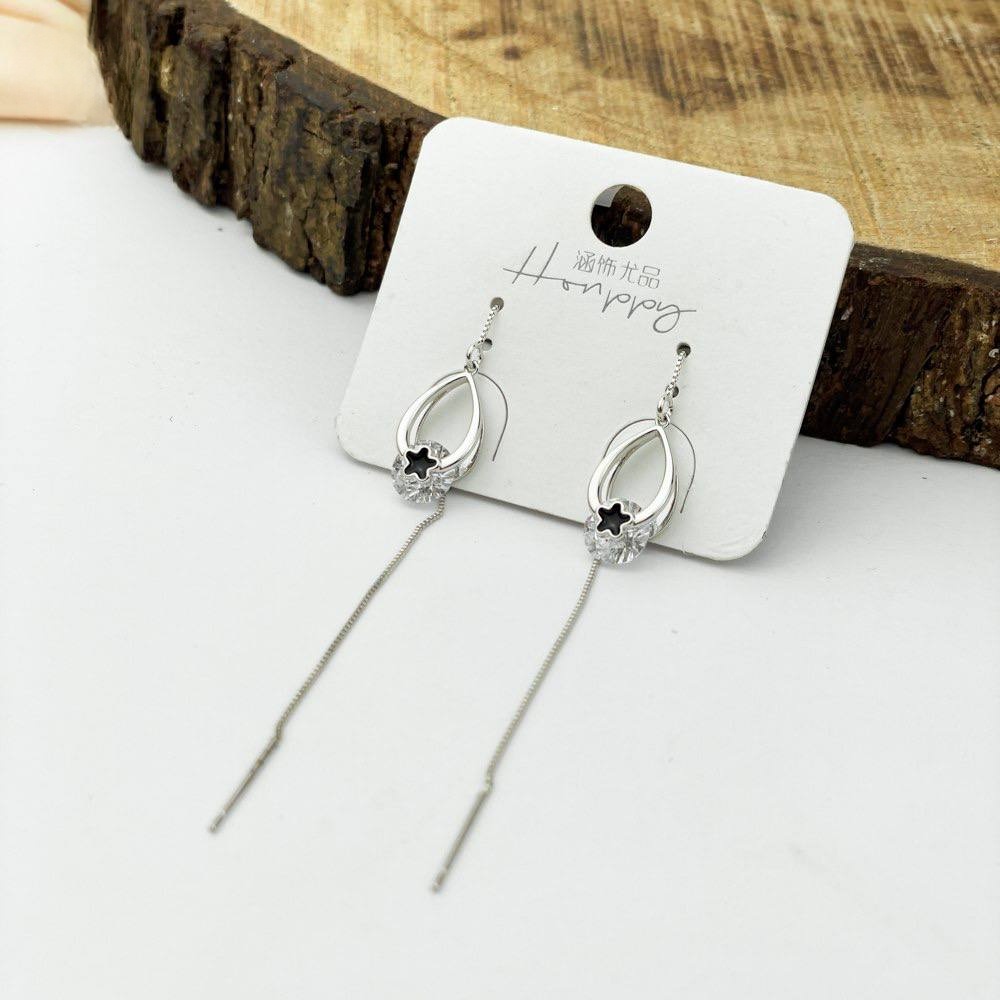 Hollow Waterdrop Dangle Earrings – Silver 925