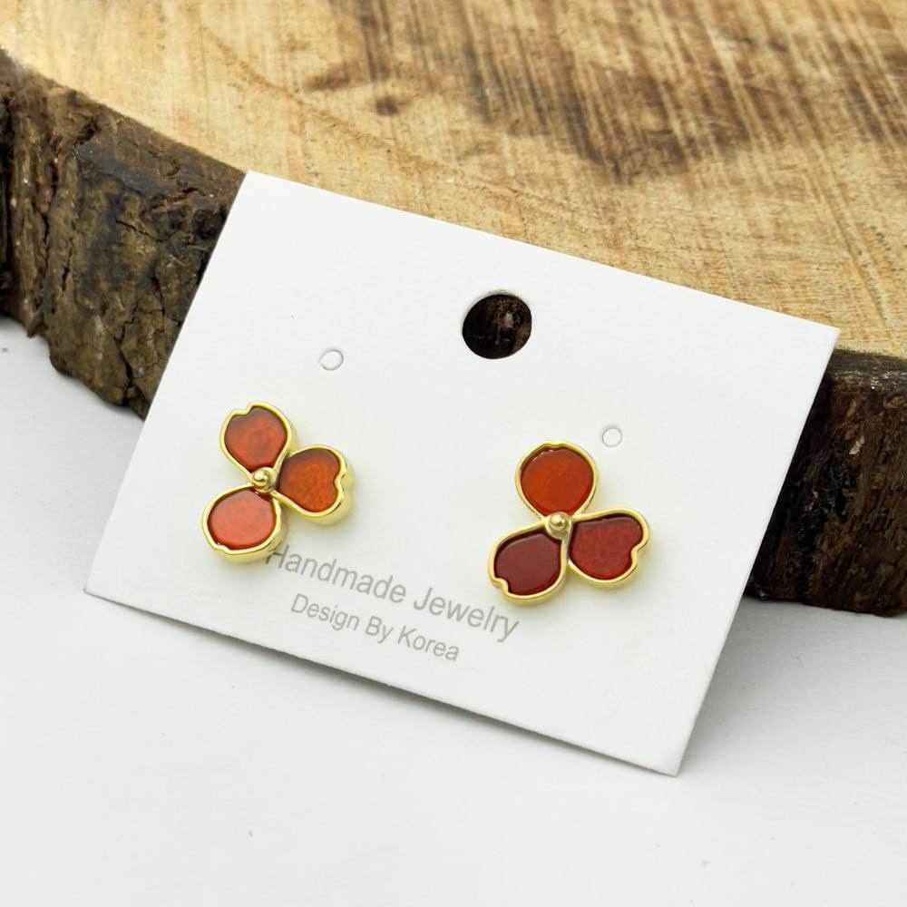 Minimal Rose Earrings – Gold Plated Silver 925