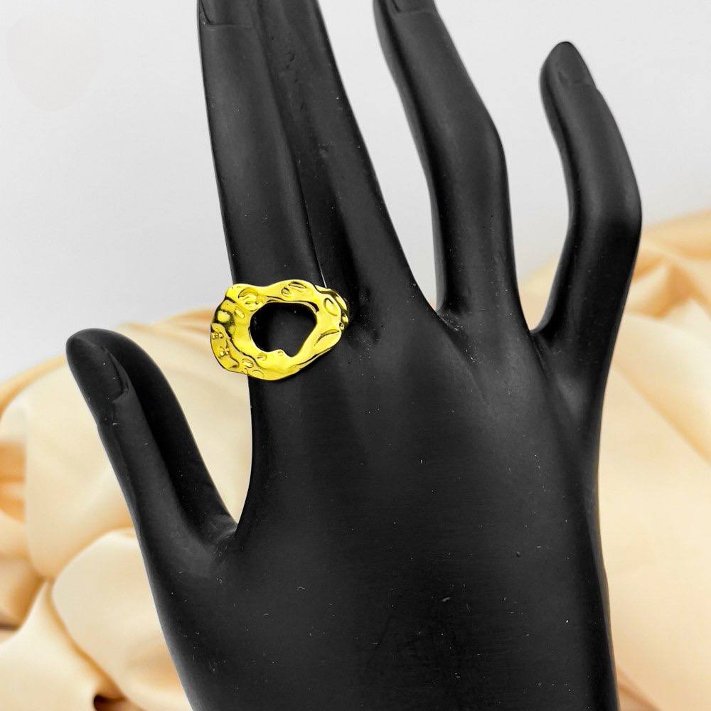 Abstract Gold Ring – Stainless Steel
