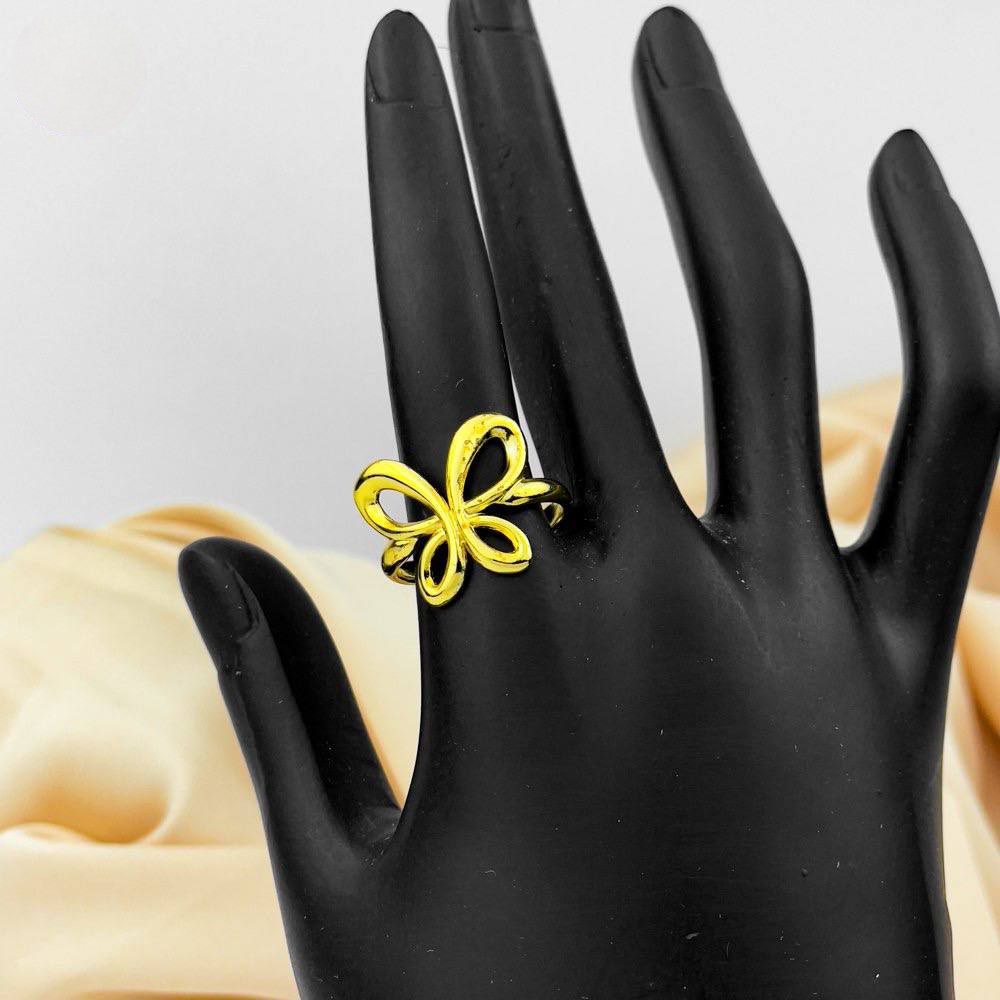 Butterfly Outline Gold Ring – Stainless Steel