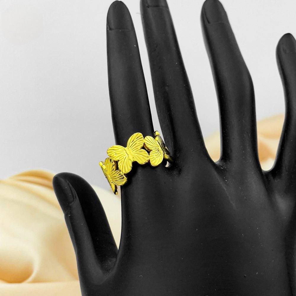 Gold Butterfly Cluster Ring – Stainless Steel