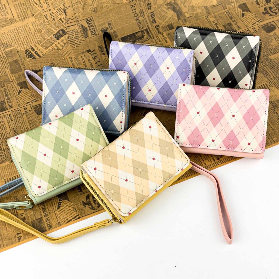 Checkered Pattern Wallet – Multi Colors