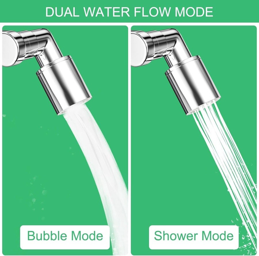  وضعين للتدفق: رذاذ قوي ضد الفوضى + تدفق ناعم مريح
