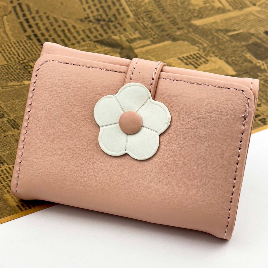White Flower Clasp Wallet – Multi Colors | Premium Faux Leather
