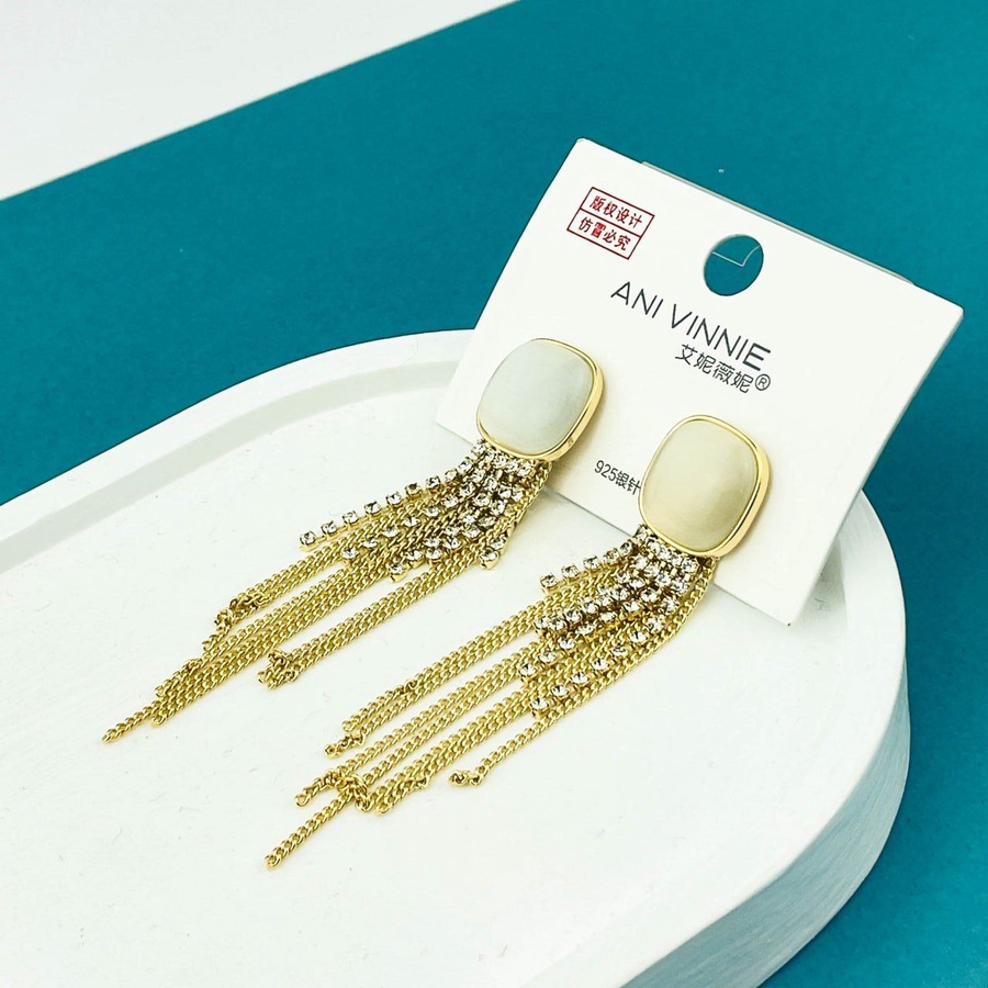 Zircon Chain Statement Earrings