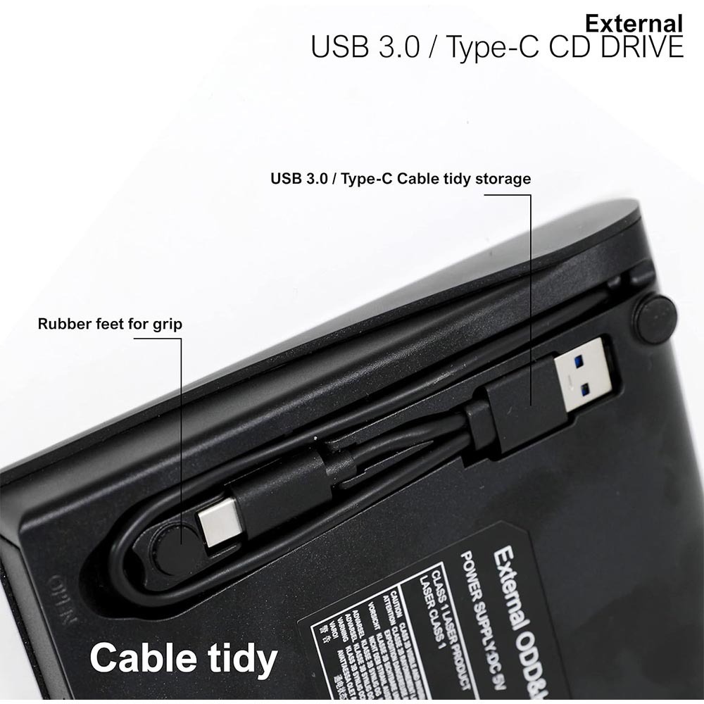 قارئ DVD خارجي HAING Portable External DVD Drive USB 3.0 Type-C product thumbnail 4