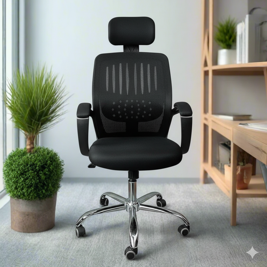 يضفي لمسة من الرقي على مكتبك؟ هذا الكرسي هو الخيار الأمثل لك. مصمم خصيصاً لتوفير أقصى درجات الدعم خلال ساعات العمل الطويلة، مما يجعله مثالياً للمديرين، الموظفين، أو أي شخص يقضي وقتاً طويلاً أمام المكتب.