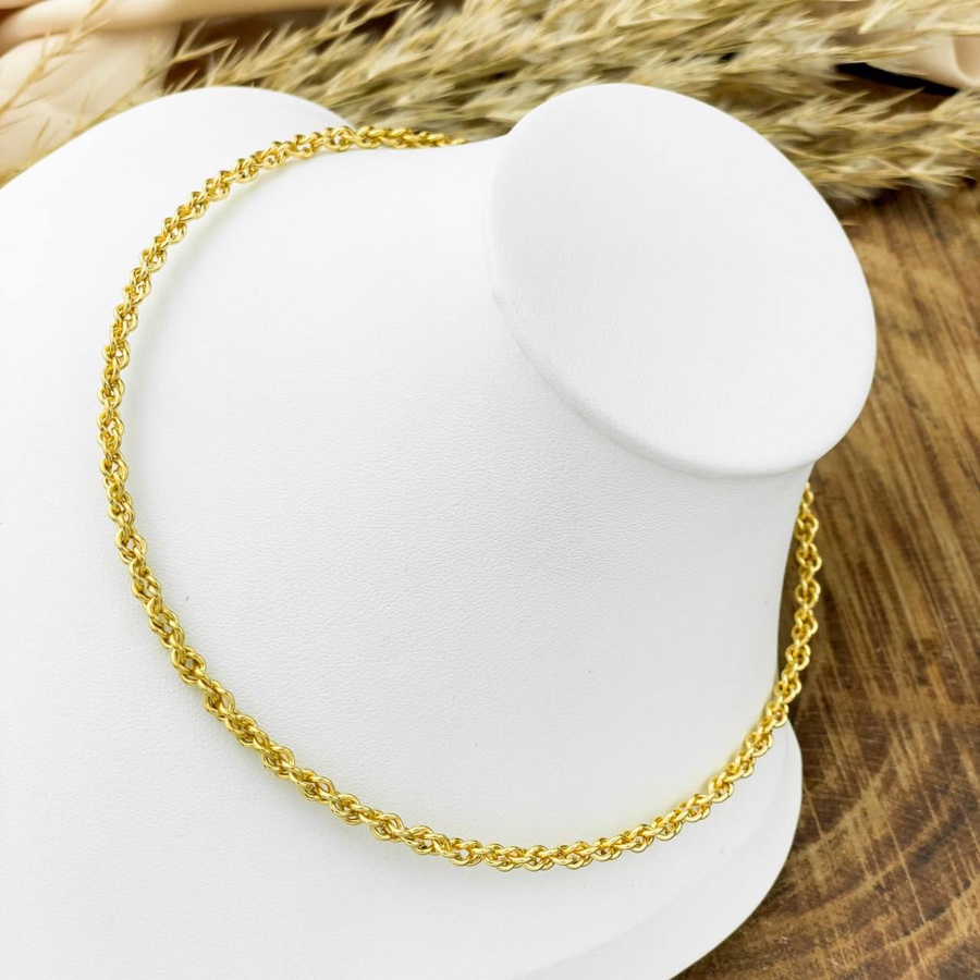 Gold Chain-Link Stainless Steel Choker Necklace
