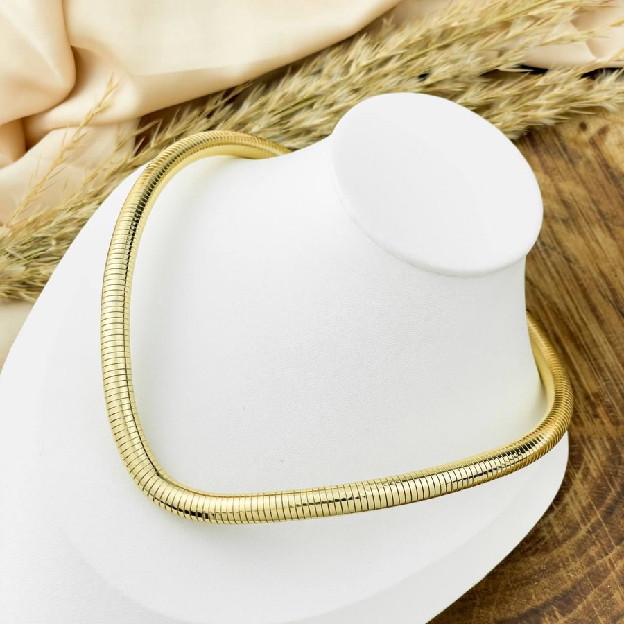 Gold-Plated Wrapped Choker Necklace
