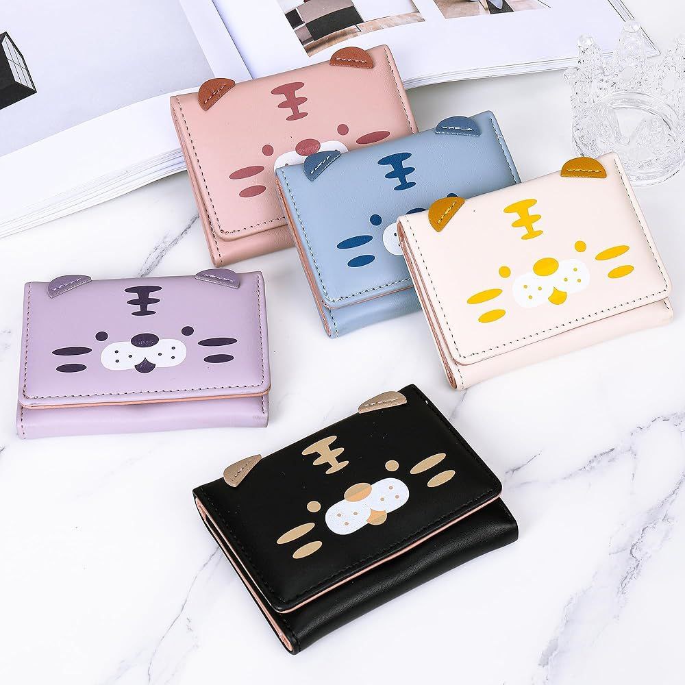 Cat Face Women’s Wallet – Sky Leather