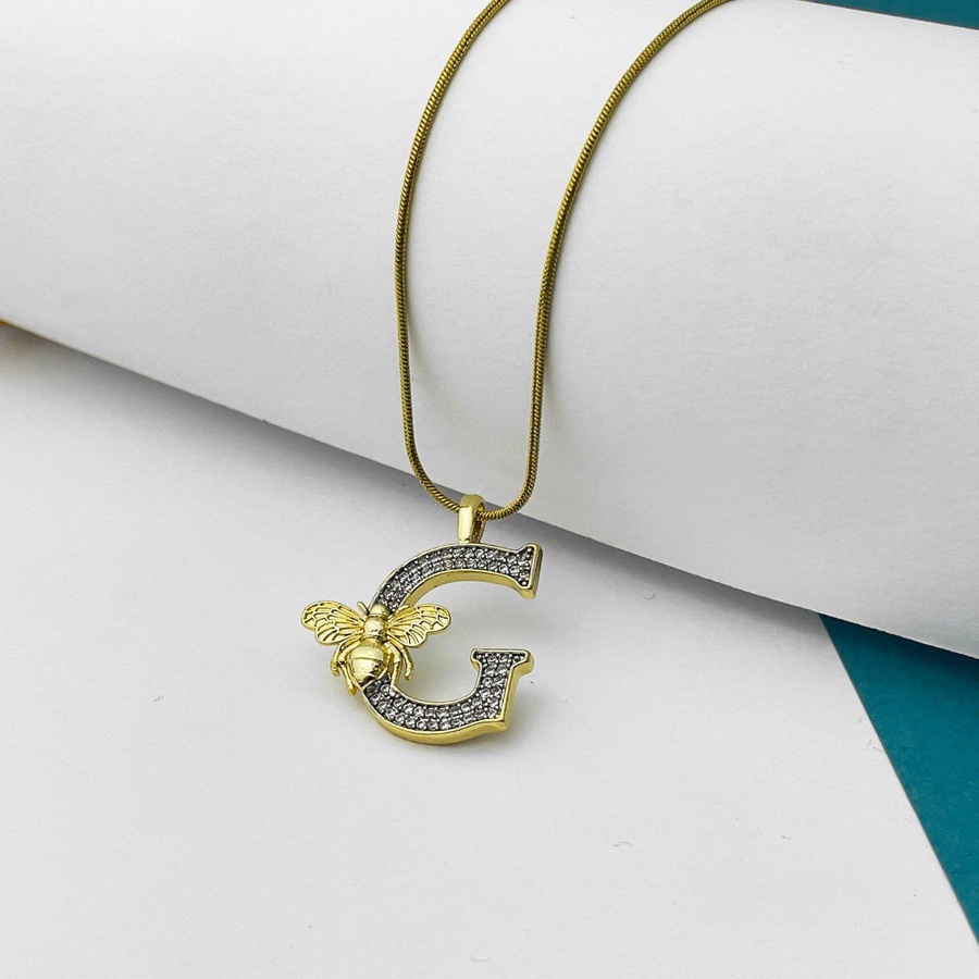 Bee Initial Necklace – Two-Tone Premium Stainless Steel