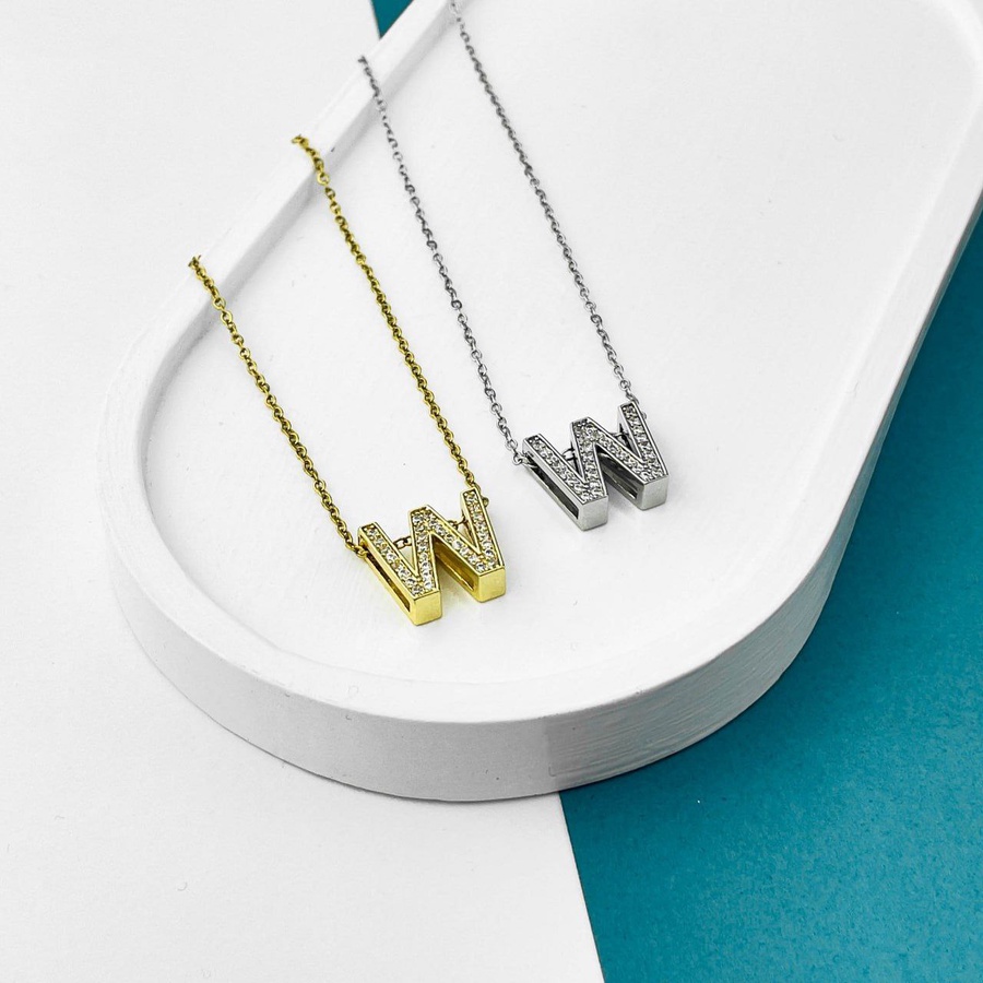 Stainless Steel Initial Necklace – Gold & Silver