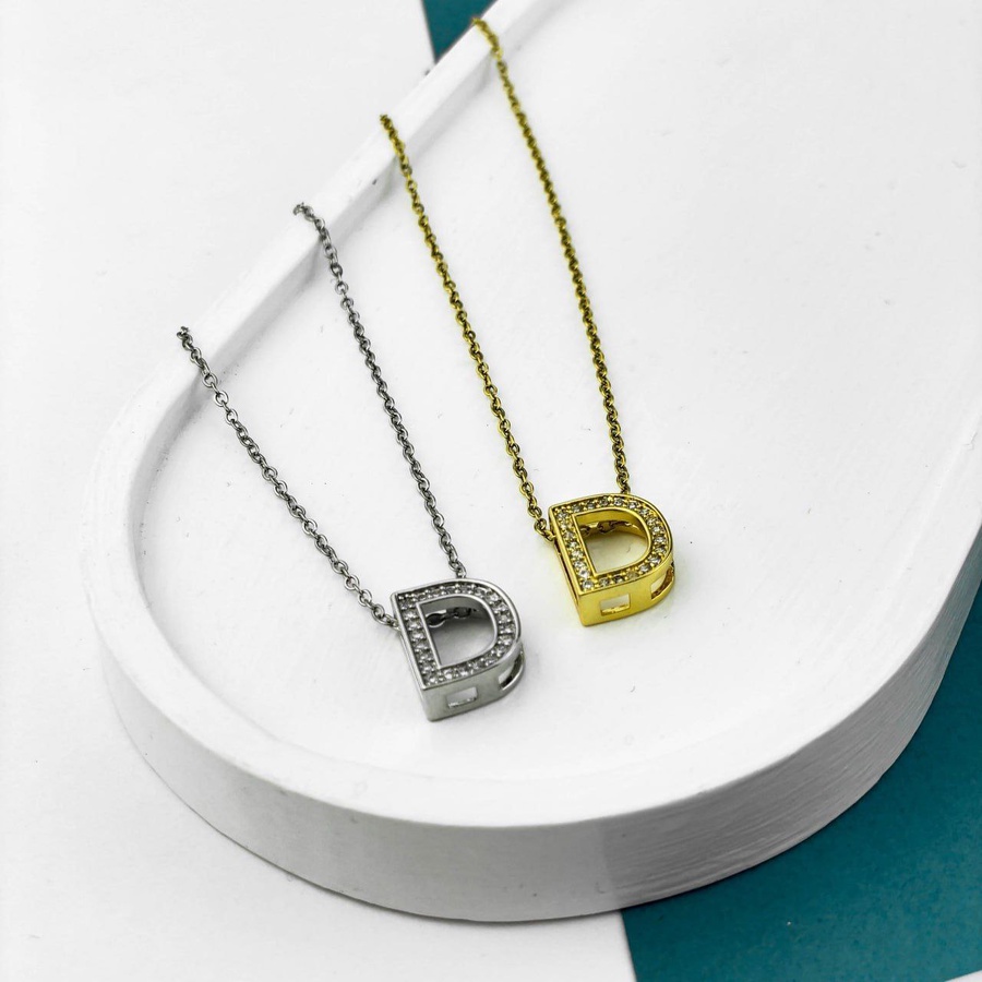 Stainless Steel Initial Necklace – Gold & Silver